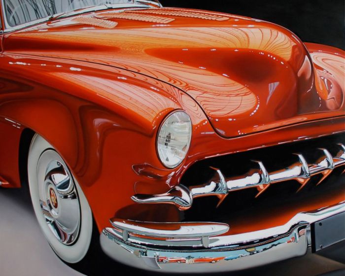 Hyper Realistic Vintage Car Paintings