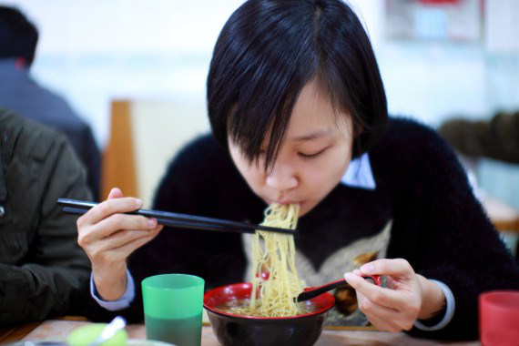 1.In Japan, most commonly when eating noodles and soups, slurping shows your appreciation of the food to the chef. The louder the better! You may also drink directly from the soup bowl  spoons are uncommon. Furthermore, never cross your chopsticks, lick your chopsticks, or stick your chopsticks vertically into a bowl of rice. Its considered very rude in Japan and many other Asian countries, including China.