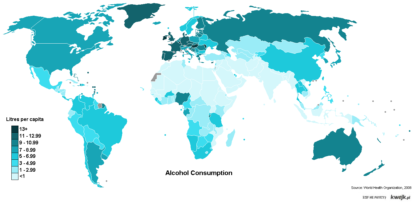 This map shows how much the world drinks.