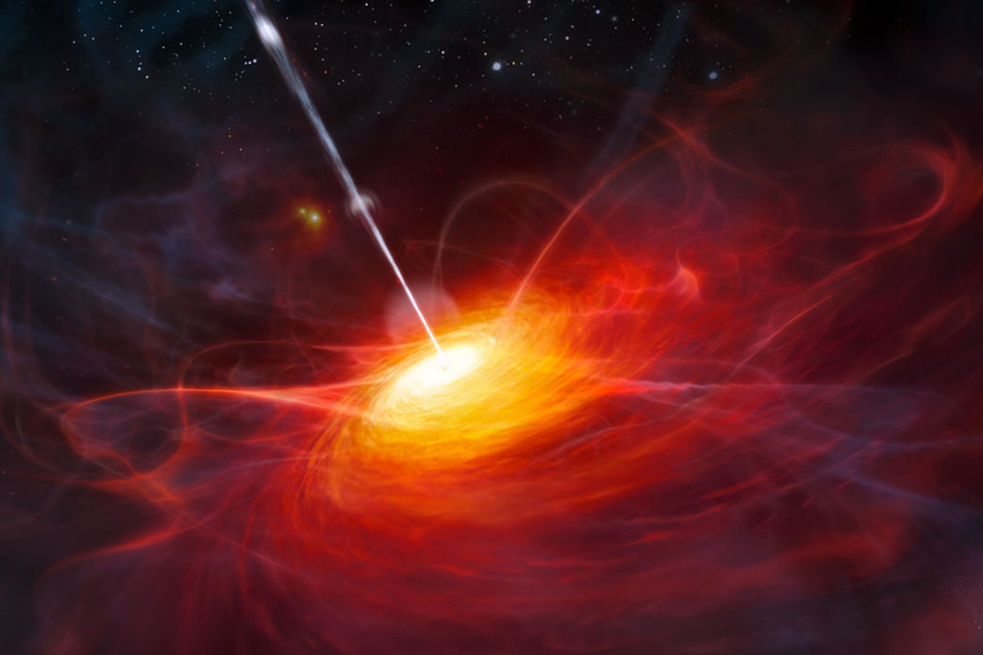 Large Quasar Group-Although Himiki is huge, the LGQ is ever bigger. Its forty thousand times larger than our galaxy and even breaks some standard laws of physics.