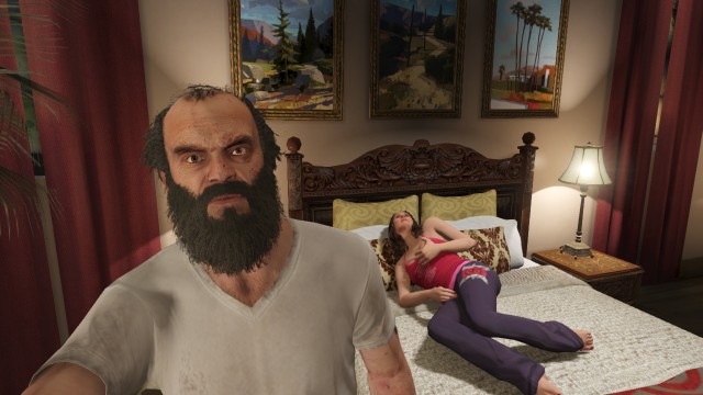 Broke into Micheals house as Trevor. She never stopped playing with herself.