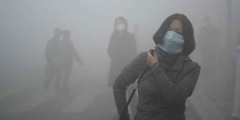 Harbin, China and their smog. Currently at 40X international standards