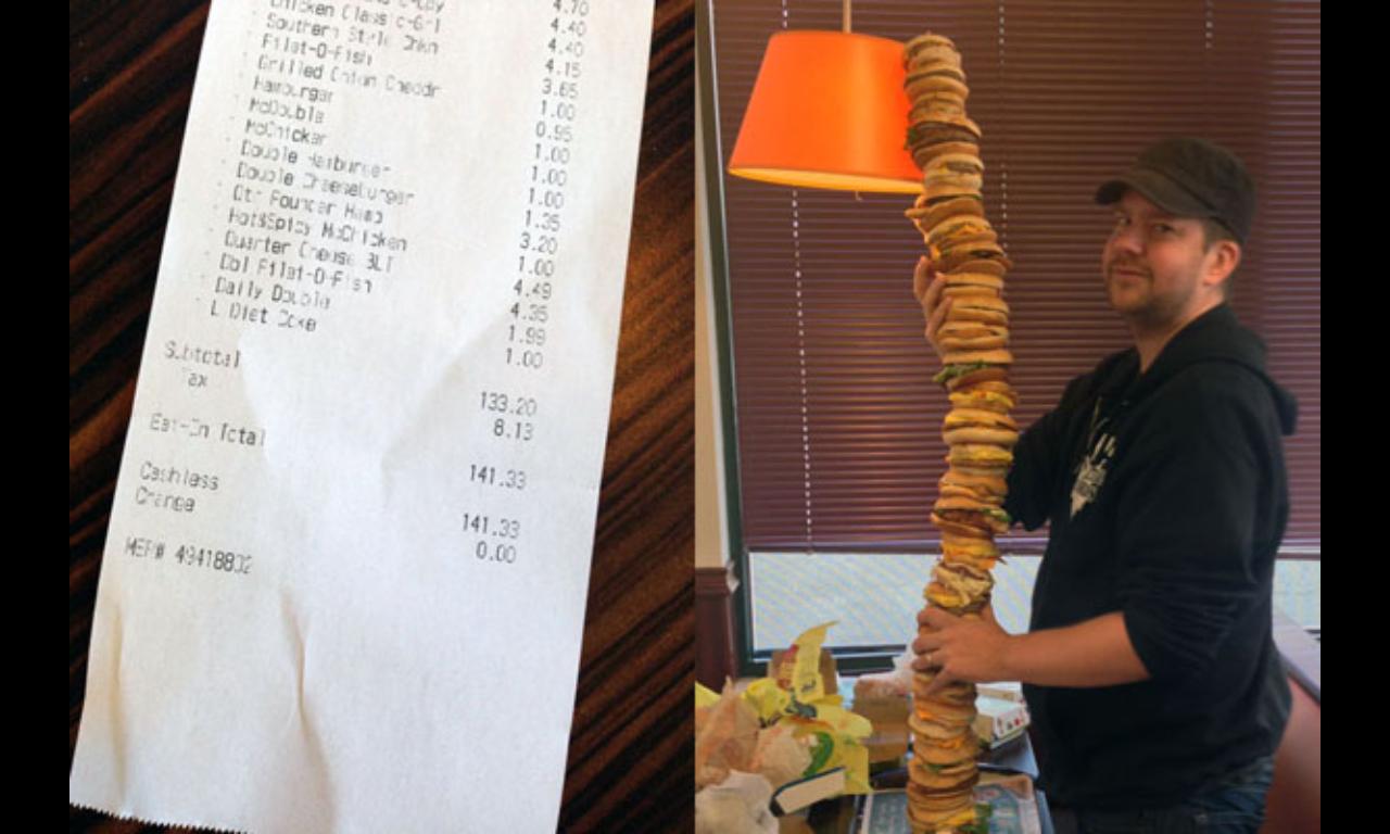 Guy goes to McDonalds and spends 141 on 43 different sandwiches, calls it the McEverything.