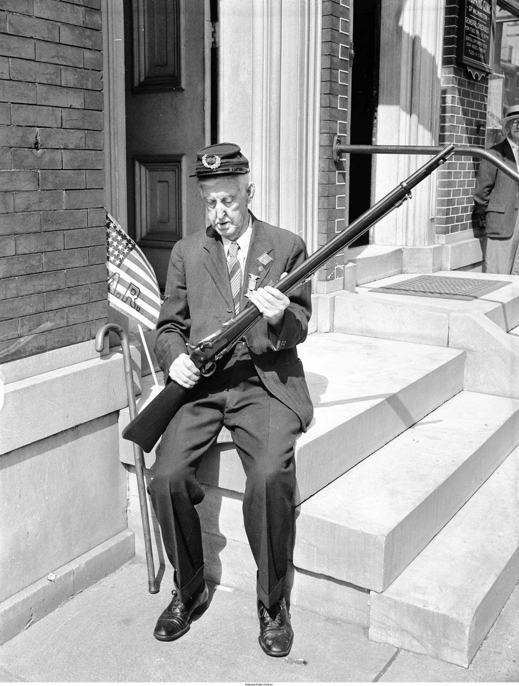 91 Year Old Civil War Veteran Samuel Johnson at Memorial Day Parade Wilmington, DE 1941