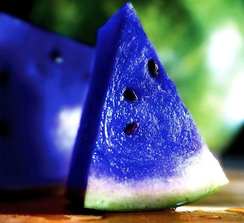 Moonmelon-Claiming to be an expensive melon found in Japan, unfortunately there are is no such things a blue melon.