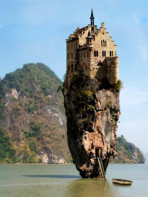The Irish Castle Island-It seems to make the rounds every few years but it is really a German castle pasted over a rocky island in Thailand.