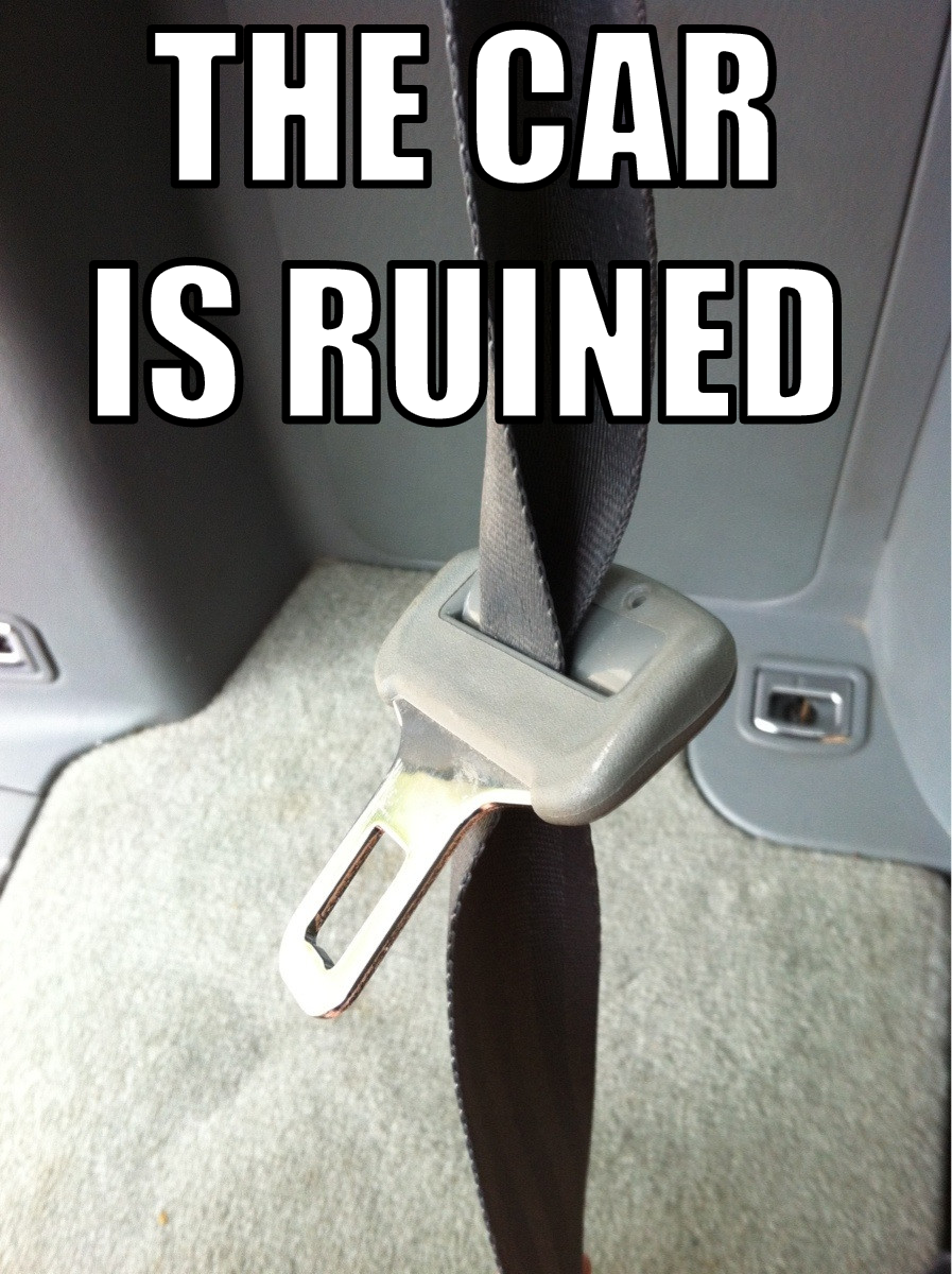 When your seatbelt becomes twisted.
