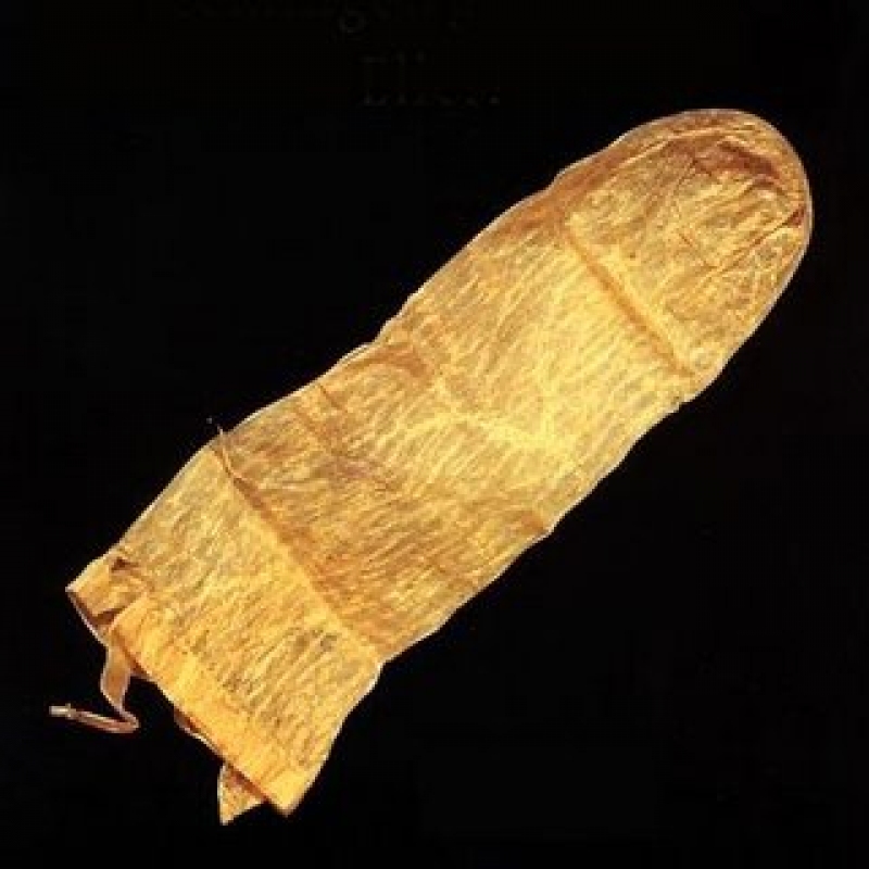 Worlds OLDEST condom, dating back to 1640. The reusable condom dates back to 1640 and is completely intact, as is its original users manual, written in Latin.Suggests that users immerse the condom in warm milk prior to its use to avoid diseases. The antique found in Sweden is made of pig intestine.