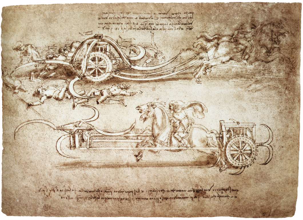 Leonardo DaVinci's sketch of a glorious killing machine.