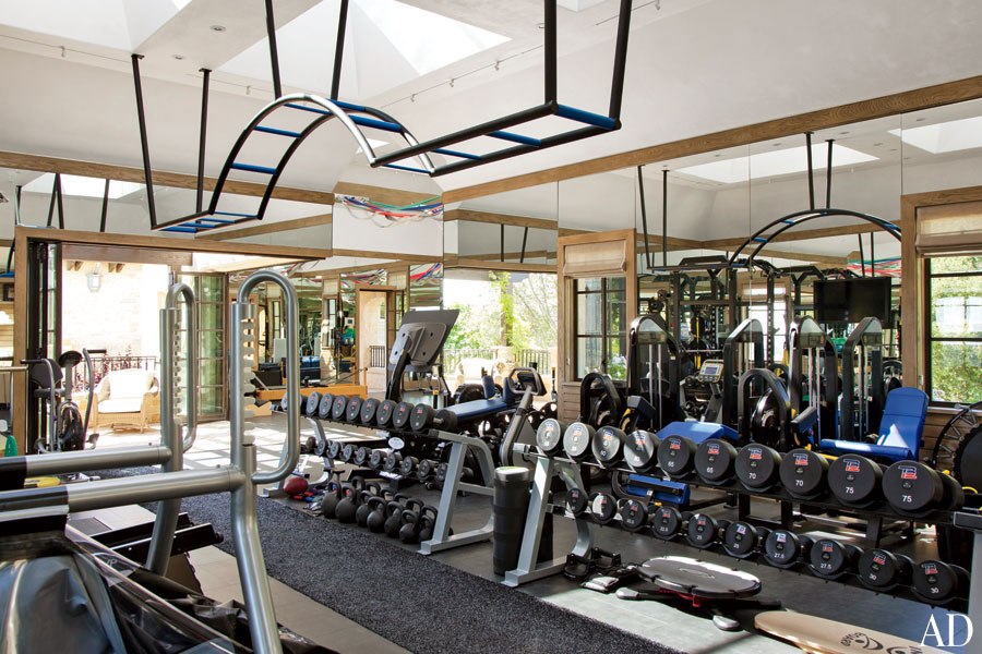 The home gym of New England Patriots quarterback Tom Brady and supermodel Gisele Bundchen in Los Angeles