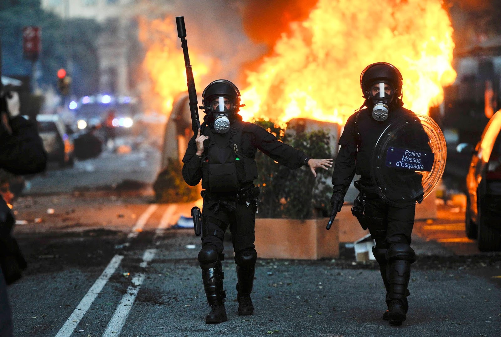 Barcelona's riot police