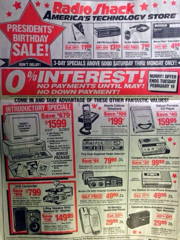 Every single item from a 1991 RadioShack flyer can now be done with a smartphone