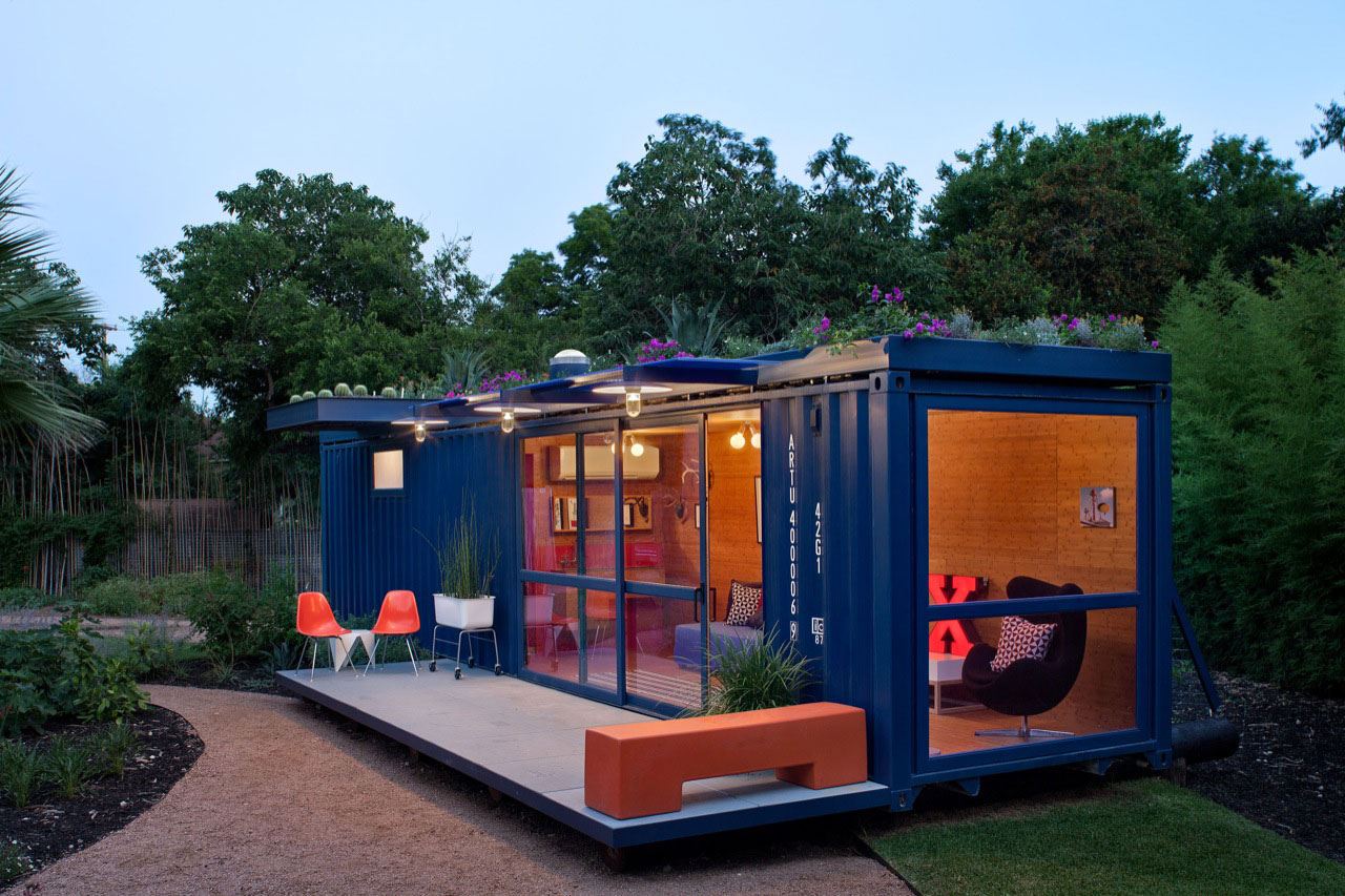 A shipping container converted into a home
