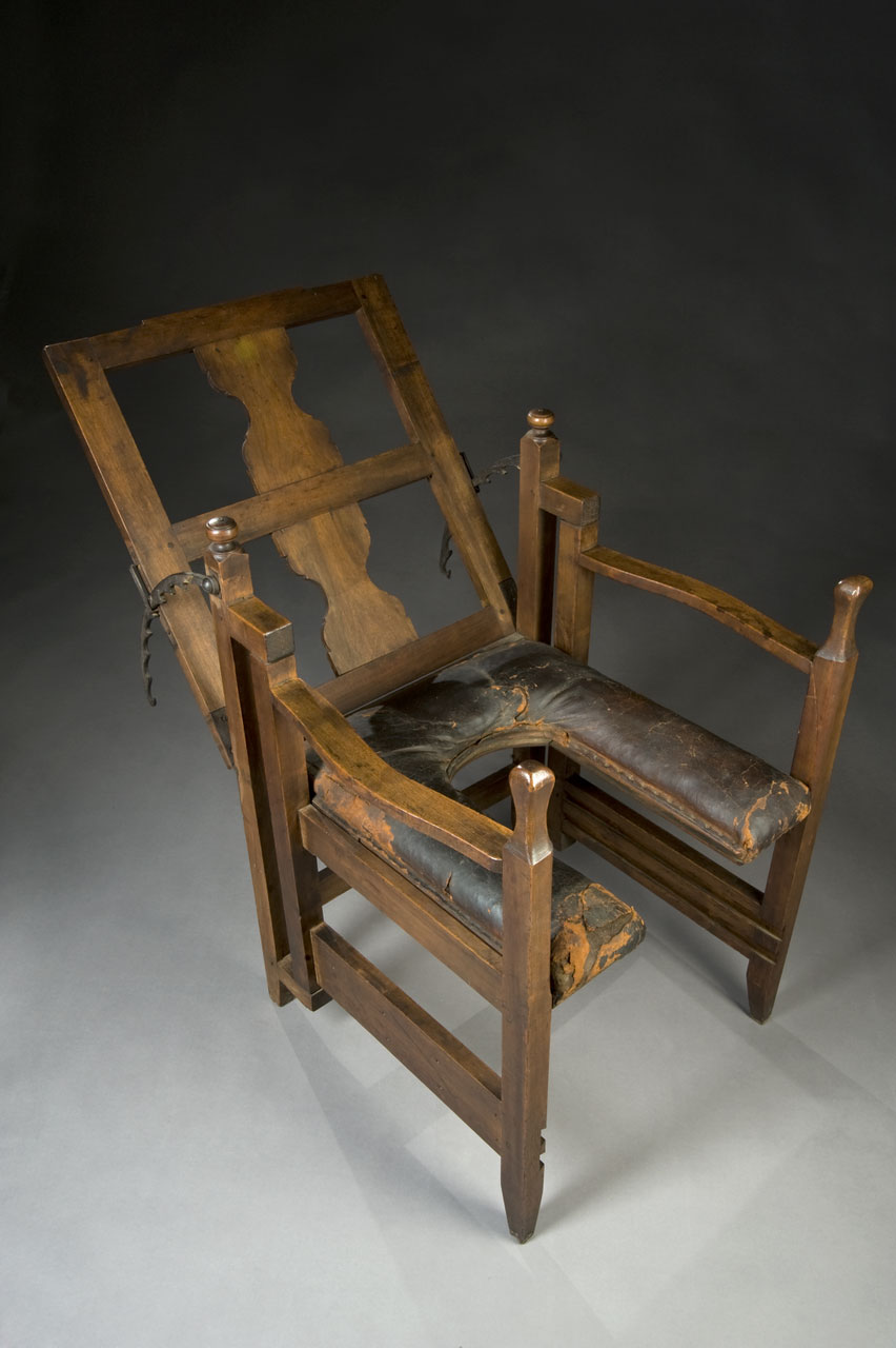 Antique birthing chair used until the 1800s