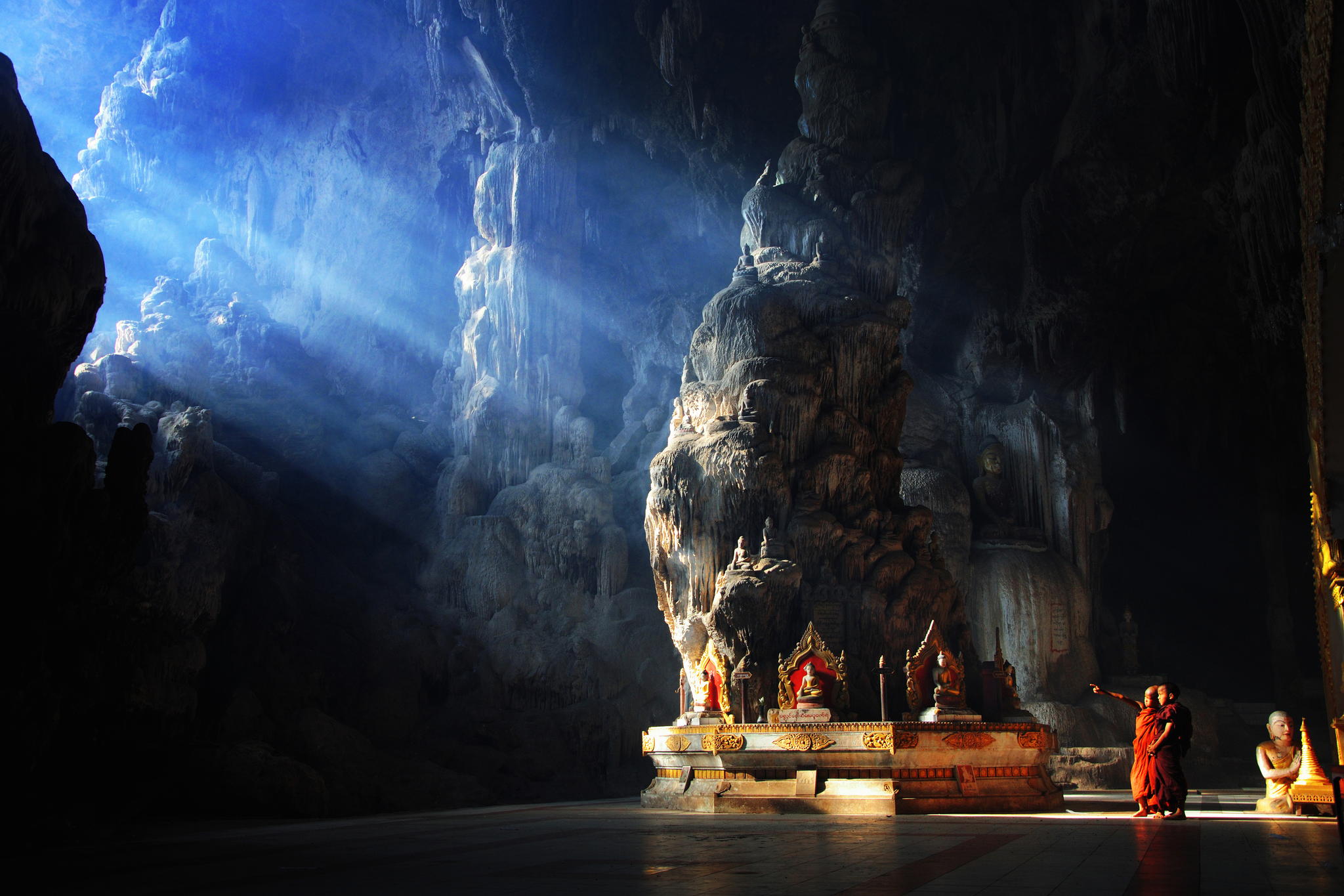 A Buddhist temple inside a cave