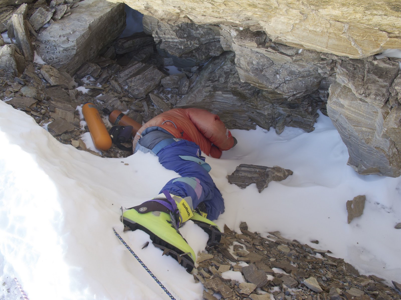This body has been laying here on Mt Everest since 1996