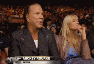 The time Mickey Rourke's date was less than impressed.