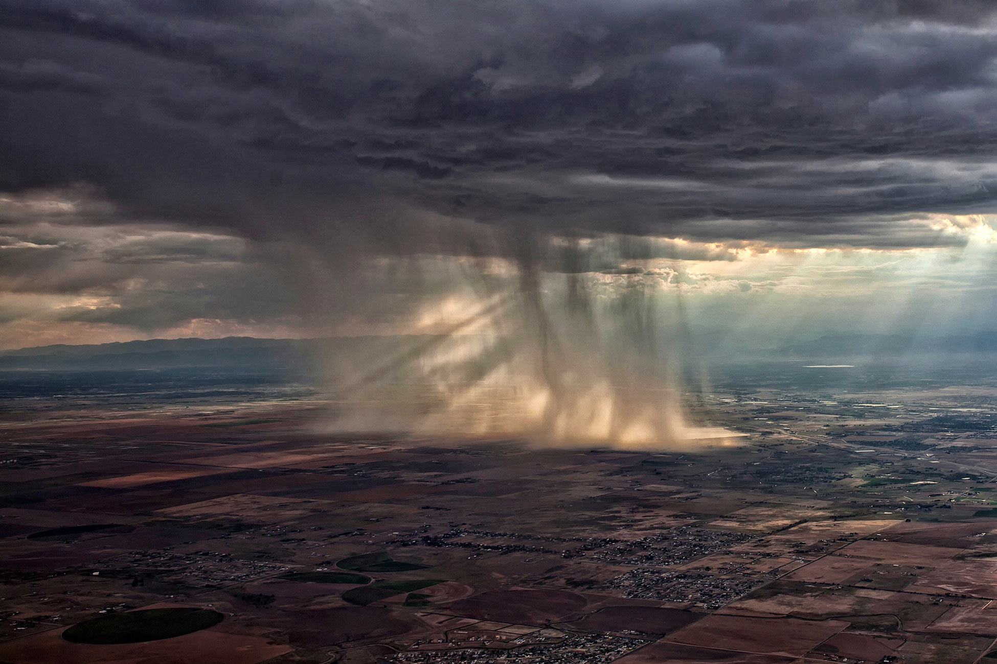 rain cloud from airplane