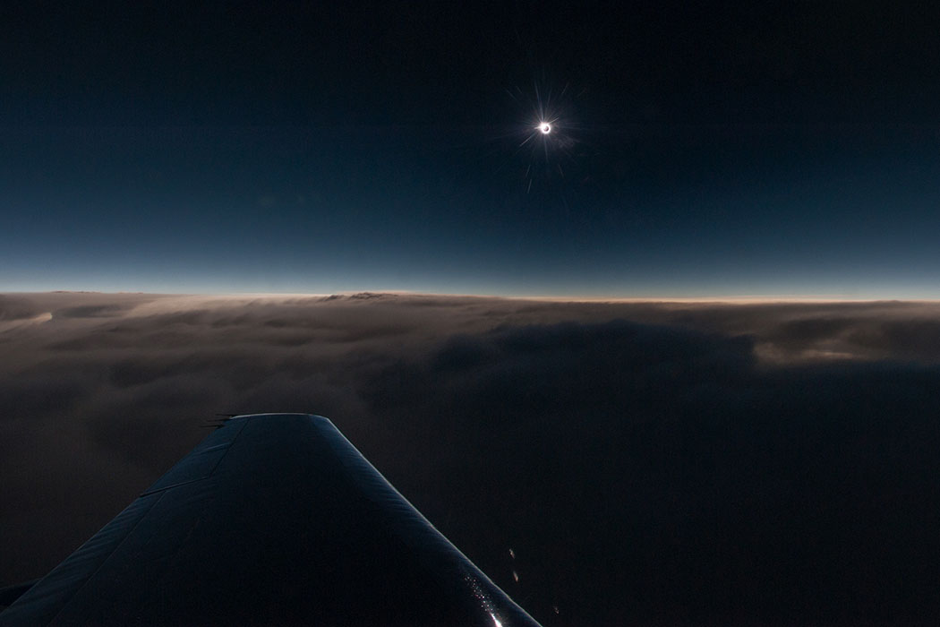 Because a solar eclipse at 44,000 ft is pretty cool