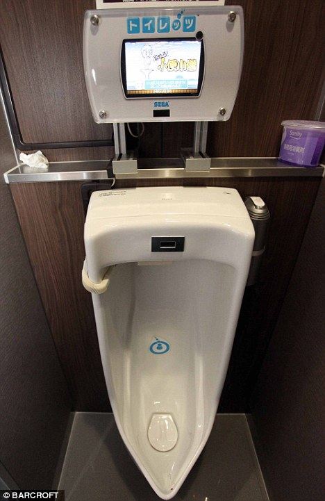 Sega makes a urinal called ToyLet, where mini games are played based on "aim" and strength of urine stream