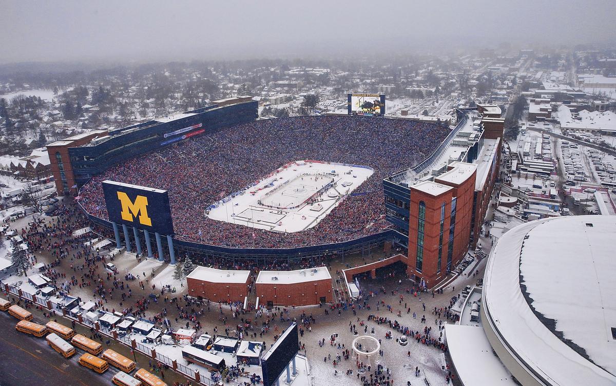 Aerial Photo of the Leafs vs Wings Winter Classic Jan 1, 2014