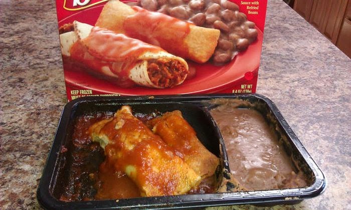 tv dinner expectation vs reality - Susce with Retired Su Twt Keep Frozen