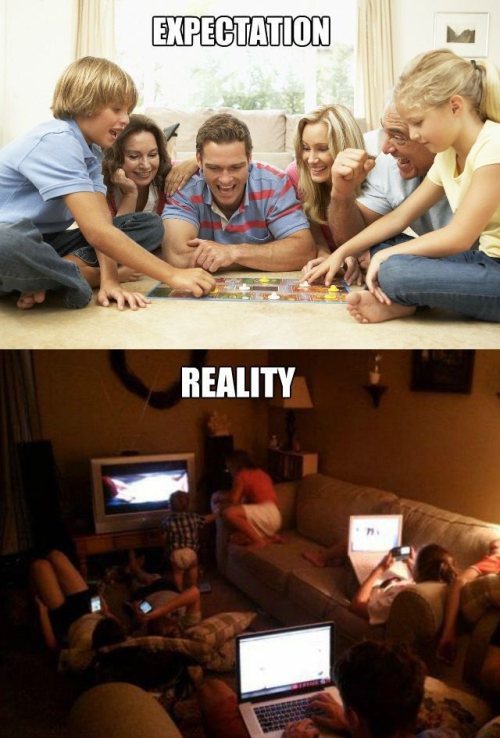 perfect family vs reality - Expectation Reality