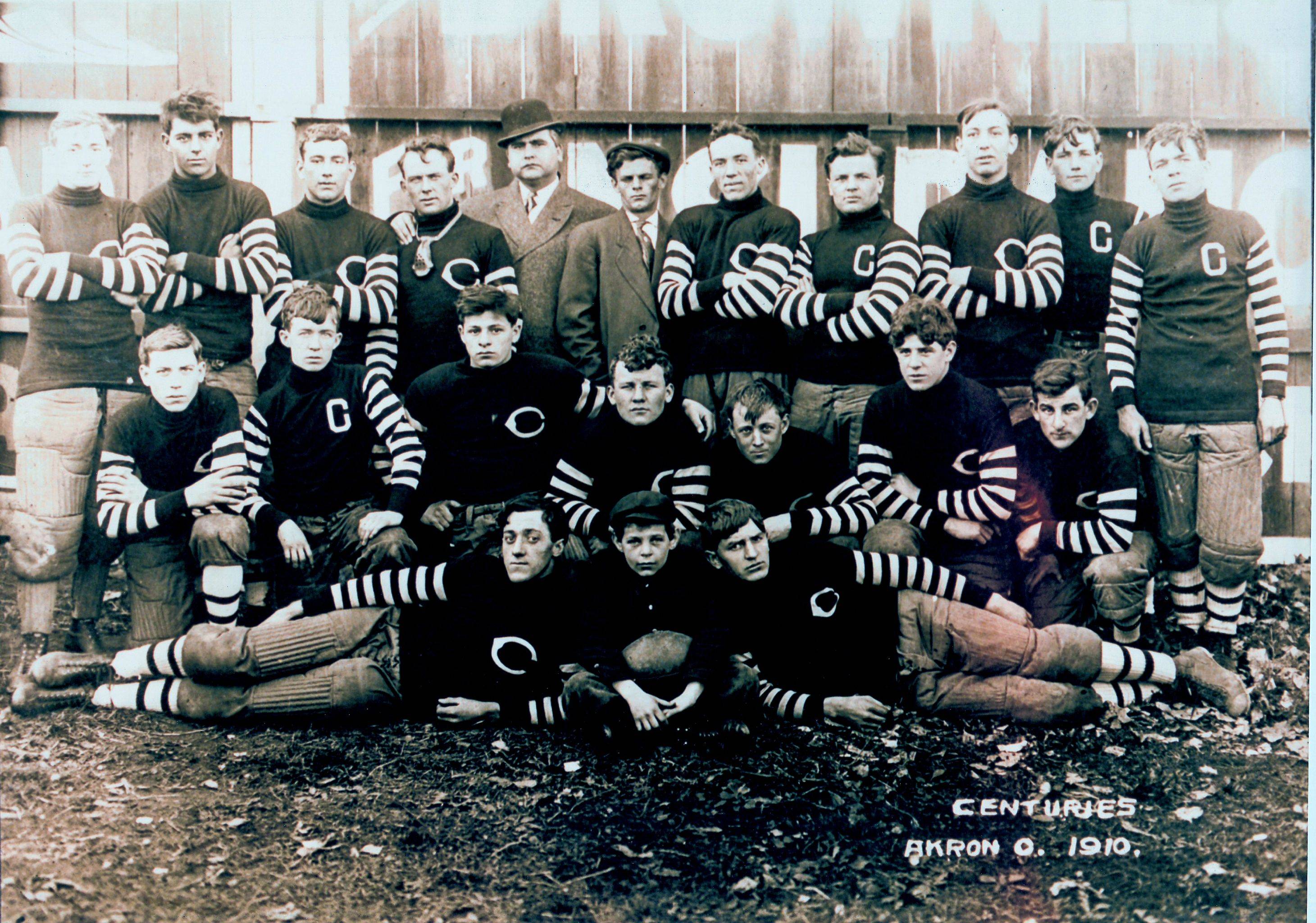 One of the first Pro Football teams- The Akron Ohio "Centuries" in 1910