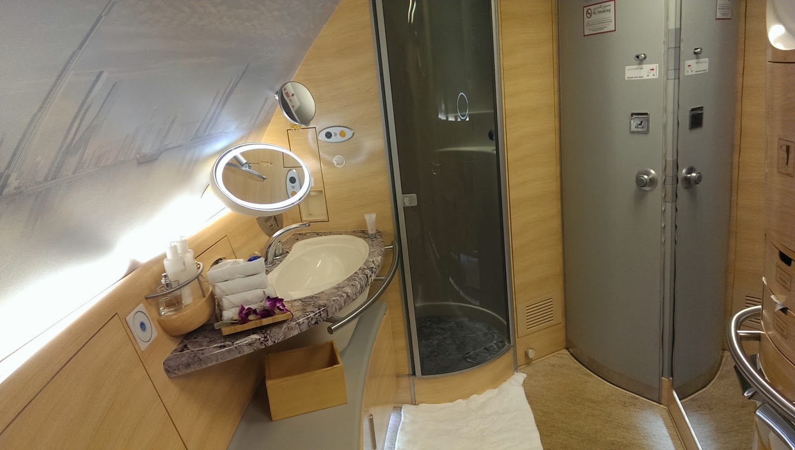 The shower on an Emirates Airbus 380