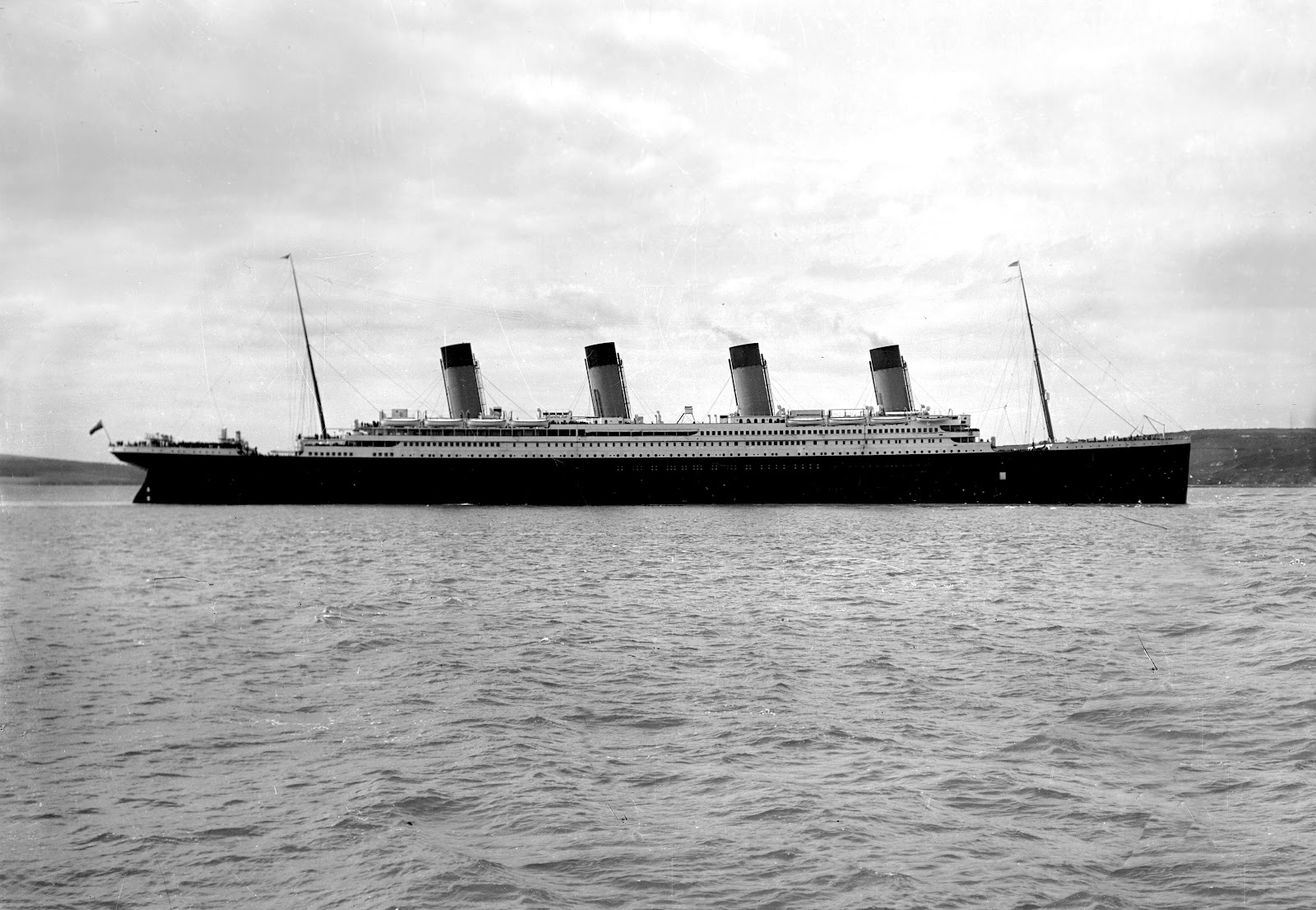 RMS Titanic from the starboard side, April 1912
