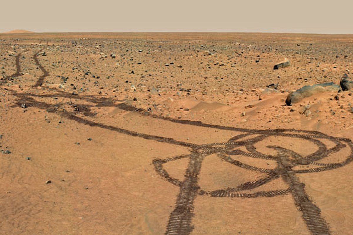 The Mars Rover accidentally draws a penis on the surface of Mars. 2013