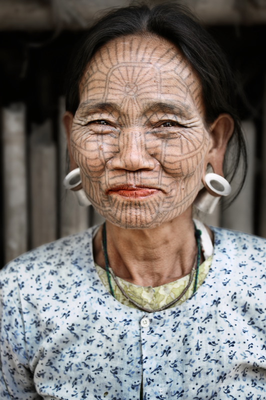 Women in from the Chin region in Myanmar used to tattoo their faces so they wouldn't be abducted and forced into marriage