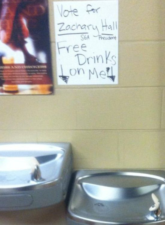 plumbing fixture - Vote for Zachary Hall S6A President Free Drinks ton Met