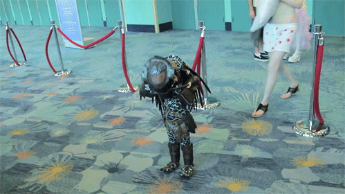 predator kid costume gif