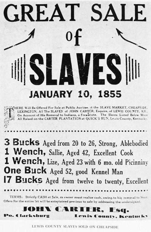 Great Sale of Slaves..look at the descriptions of each slave