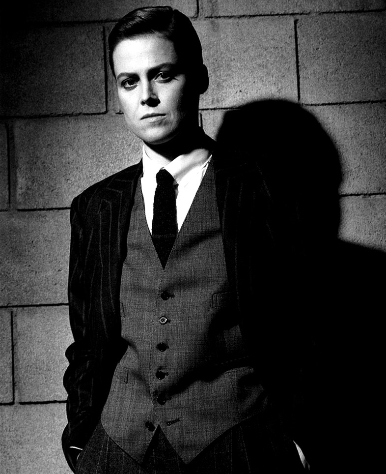 Sigourney Weaver in a suit