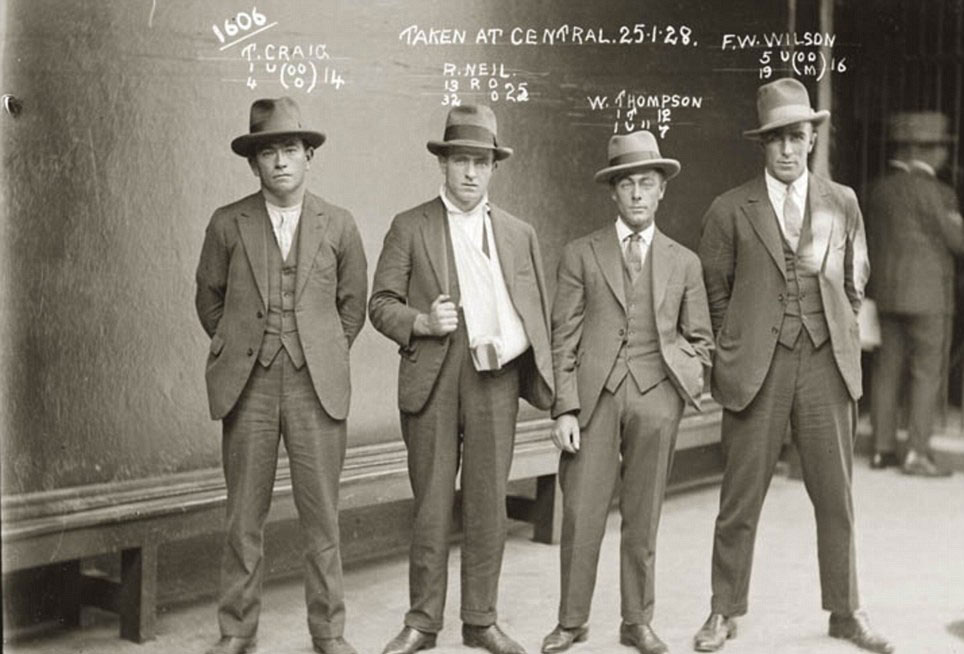 Rare mugshots of 1920s criminals in suits and tophats