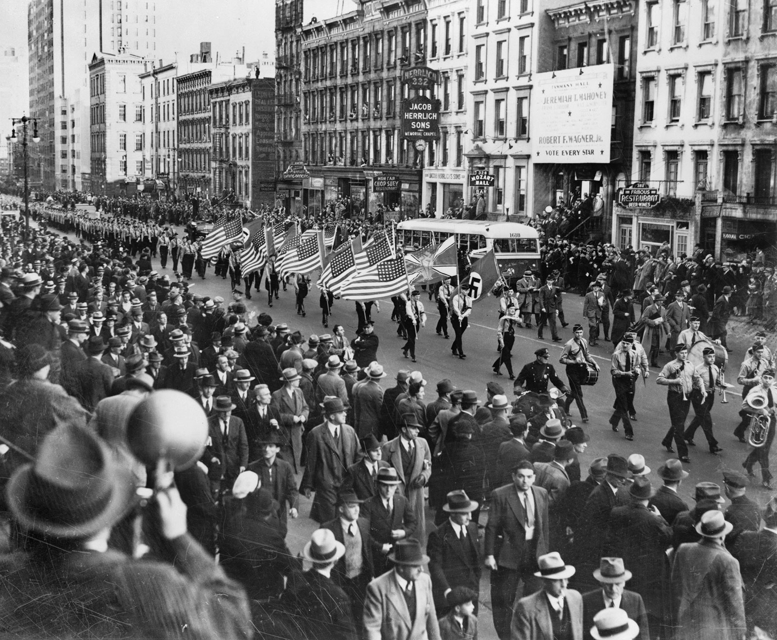 German American Band, "American Nazis" parade on East 86th St., New York City, October 30, 1939