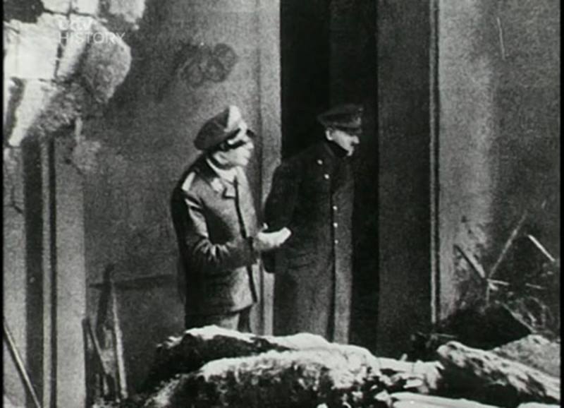 Adolf Hitler-This last know picture of Hitler was taken approximately two days prior to his death as he stands outside his Berlin bunker entrance surveying the devastating bomb damage. With Germany lying in ruins after six years of war, and with defeat imminent, Hitler decided to take his own life. But before doing so, he married Eva Braun and then penned his last will and testament. The next day in the afternoon on April 30, 1945 Braun and Hitler' entered his living room to end their lives. Later that afternoon the remaining members of the bunker community found Hitler slumped over, and blood spilled over the arm of the couch. Eva was sitting at the other end. Hitler had killed himself by biting down on a cyanide capsule while shooting him self in the head. Eva only used the cyanide capsule.