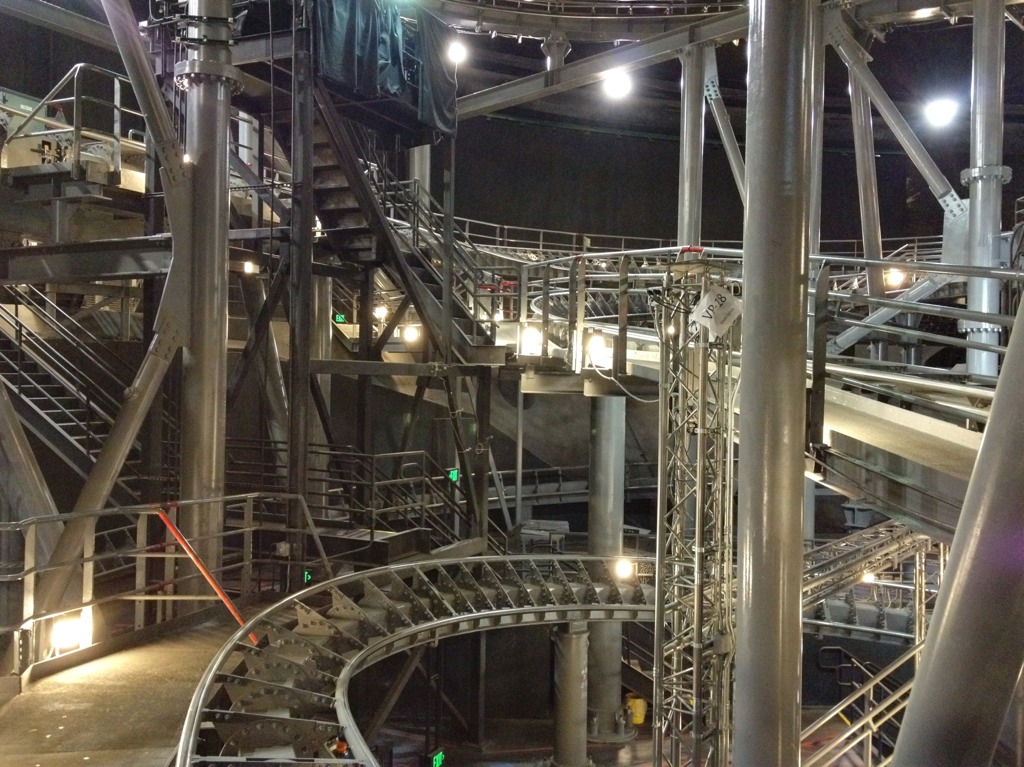 This is what Space Mountain looks like with the lights on.