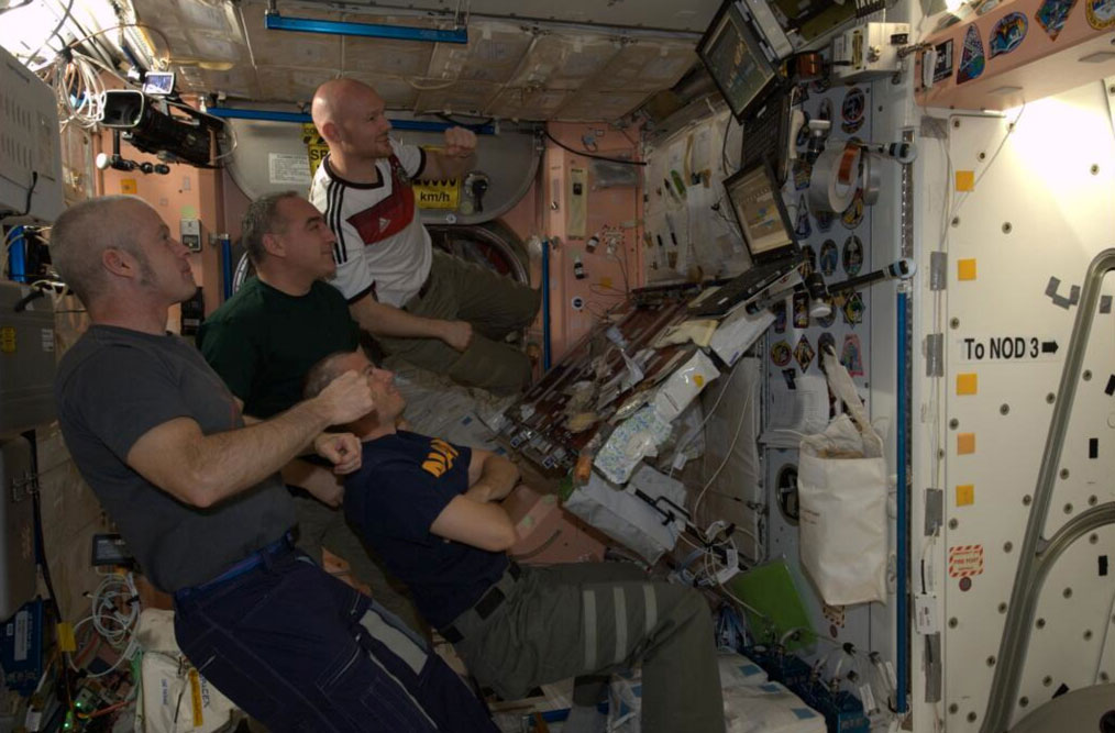 International Space Station crew watching the World Cup 2014