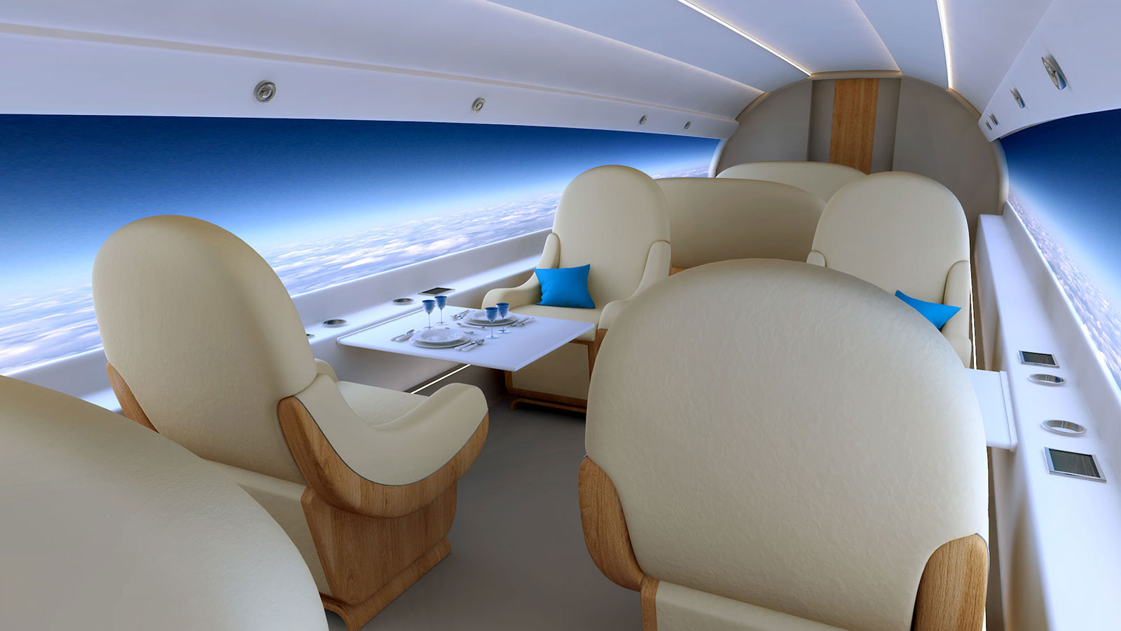 Supersonic private jet to use external cameras, giant displays instead of windows.