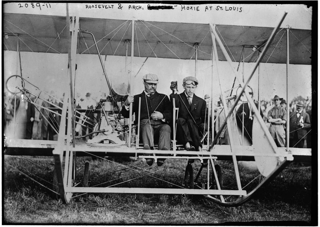 Teddy Roosevelt becomes the first US President to fly in an airplane, 1910.