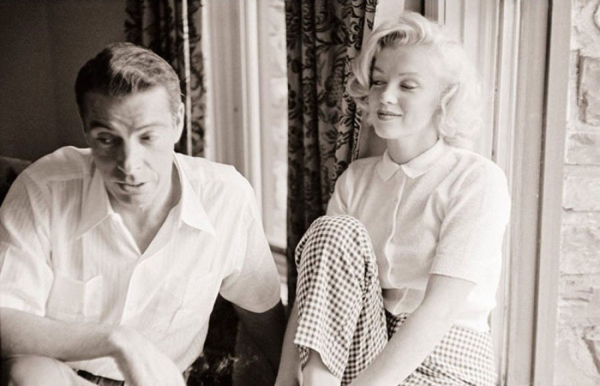 Marilyn Monroe and Joe Dimaggio at the Fairmont Banff Hotel in Banff, Canada, five months before their wedding. August 19, 1953.