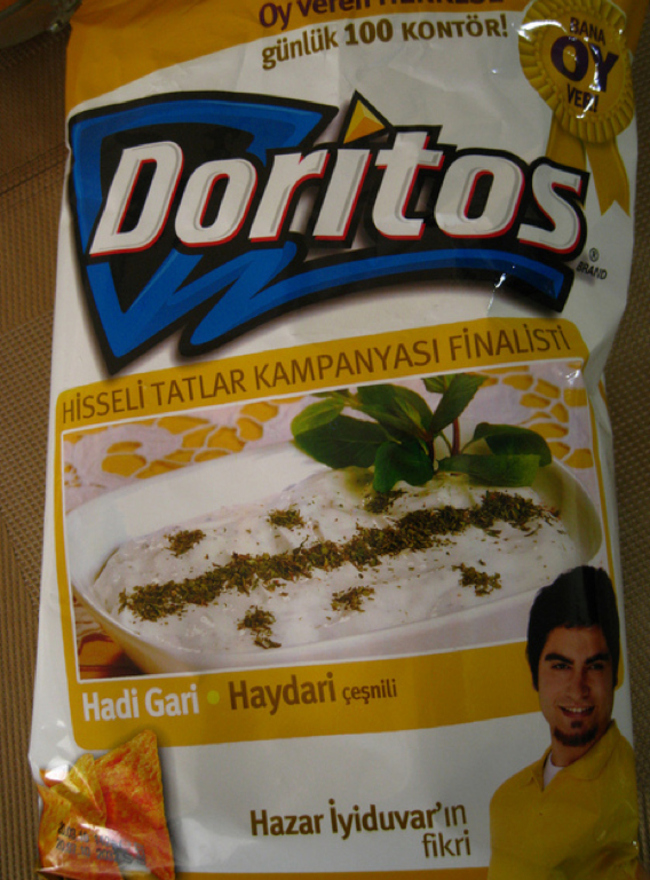 Yogurt and mint Doritos in Turkey.