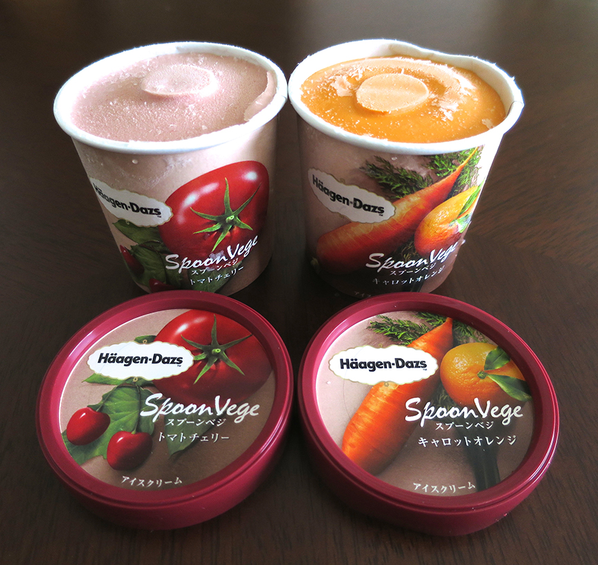 Tomato and carrot ice cream in Japan.