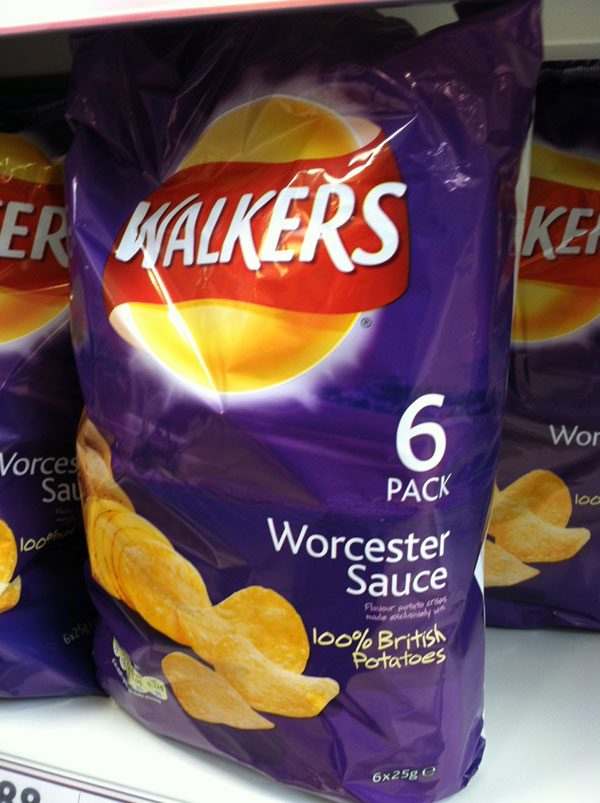 Worcester sauce chips in the UK.