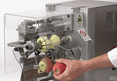 A cool apple peeling machine.