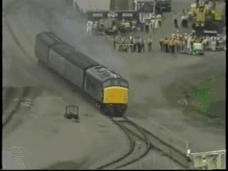 This is a train being crash tested