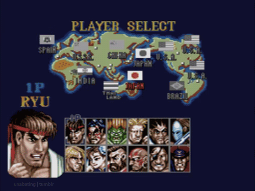street fighter 2 character select - Player Select Spaire As Chlo Tap H Hota Ryu Brazil